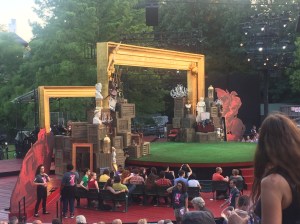 Set for Cymbeline in Central Park. 